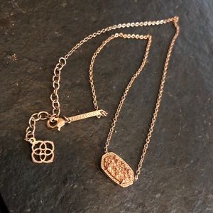 Kendra Scott Rose Gold Drusy Elisa Necklace